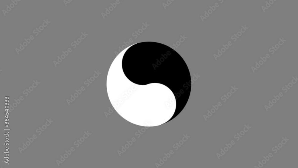 Slowly Rotating Tumbling Yin Ying Yang Symbol in Balance Mask Slowly Rotating Tumbling Yin Ying Yang Symbol in Balance Mask