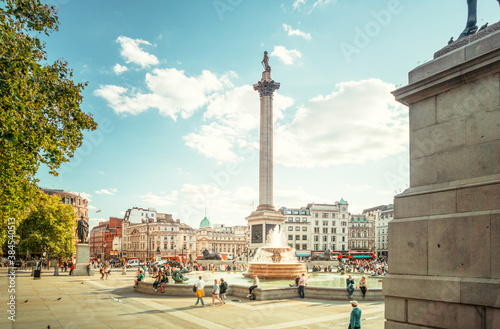london trafalgar square, sunny day, UK photo