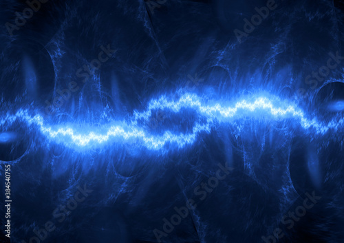 Fototapeta Naklejka Na Ścianę i Meble -  Blue lightning, abstract plasma background
