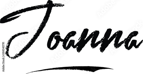 Joanna-Female name Brush Calligraphy on White Background photo