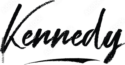 Foto Kennedy-Female name Brush Calligraphy on White Background