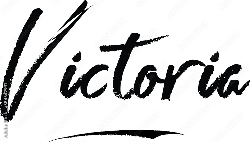Victoria-Female name Modern Brush Calligraphy on White Background Victoria-Female name Modern Brush Calligraphy on White Background