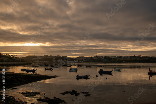 Fishing boats during sunrise