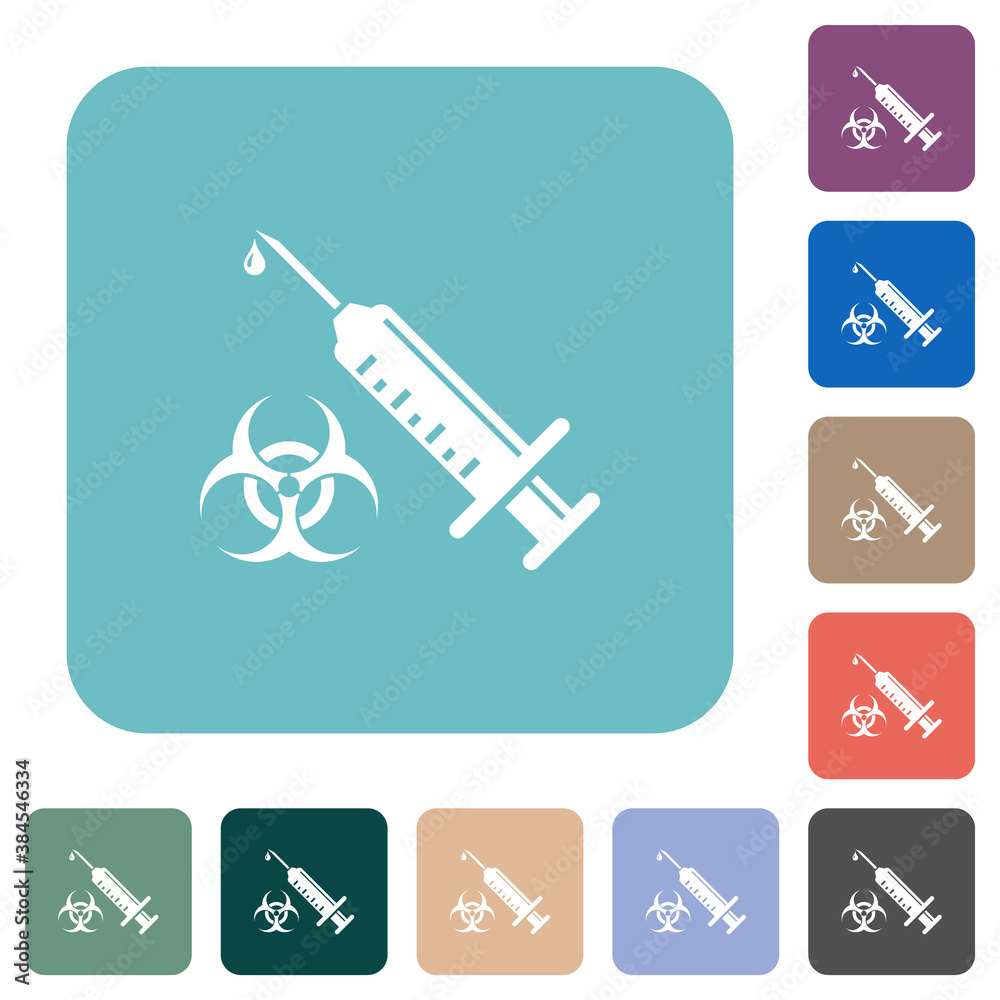 Antiviral injection rounded square flat icons Antiviral injection rounded square flat icons