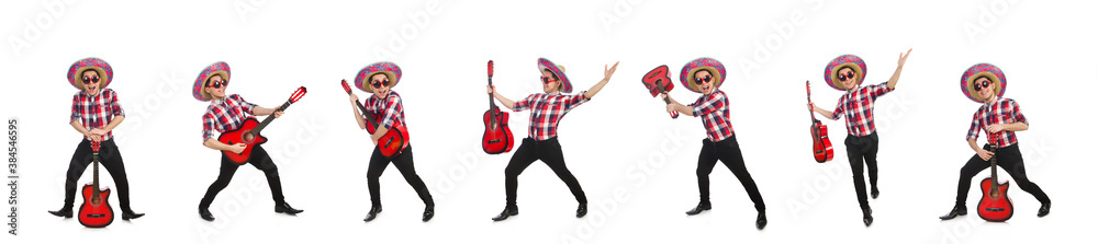 Funny mexican with sombrero in concept Funny mexican with sombrero in concept