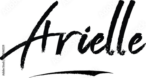 Fotografie Arielle-Female name Modern Brush Calligraphy on White Background