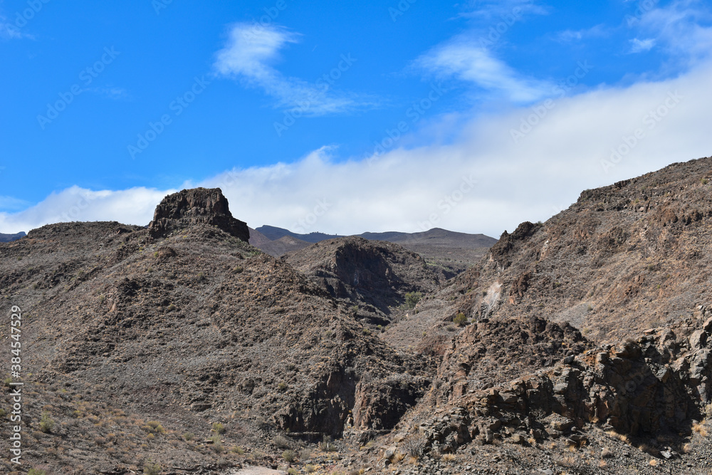 Completely empty mountain road in Gran Canaria.