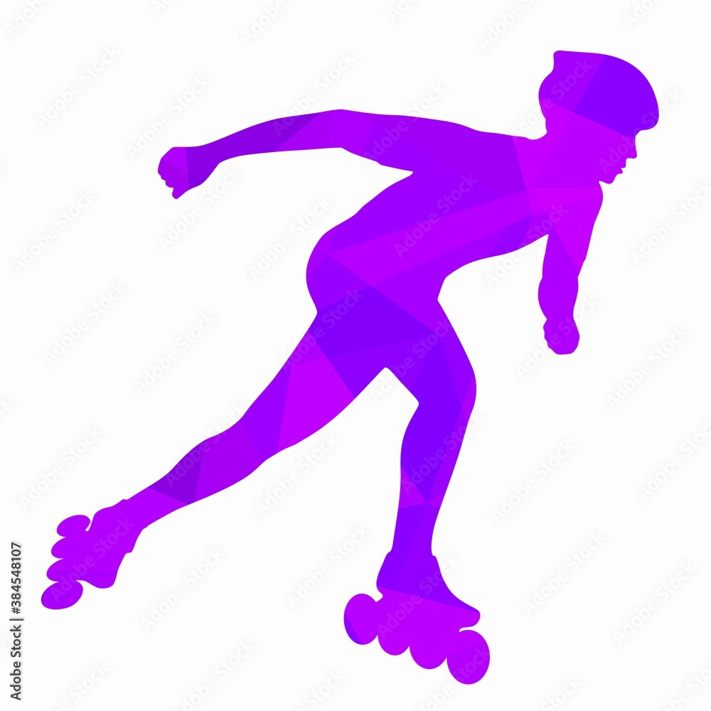 illustration inline skater. vector draw illustration inline skater. vector draw