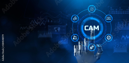 CAM computer aided manufacturing engineering system smart technology concept.