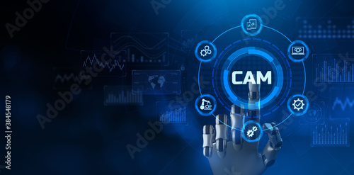 Obraz na płótnie CAM computer aided manufacturing engineering system smart technology concept