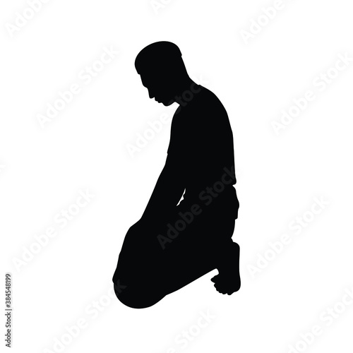 Islamic man silhouette vector