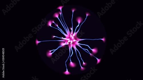 Electrical Arcs Inside a Plasma Ball Globe Lamp