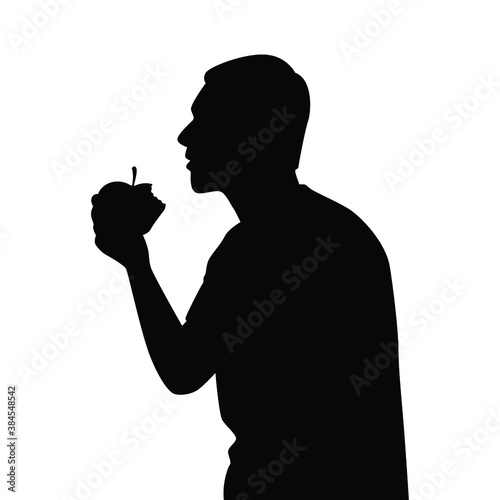 Eating man silhouette vector