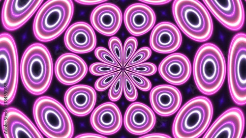 Floral 70s Purple Bright Pink Disco Lights Pattern