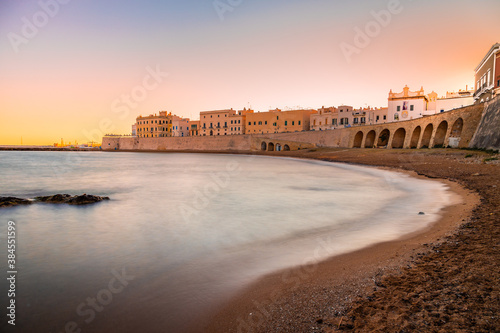 Gallipoli beach harbor douring the sunraise