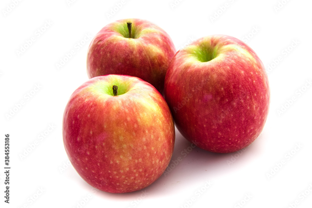 Red apples isolated on white background