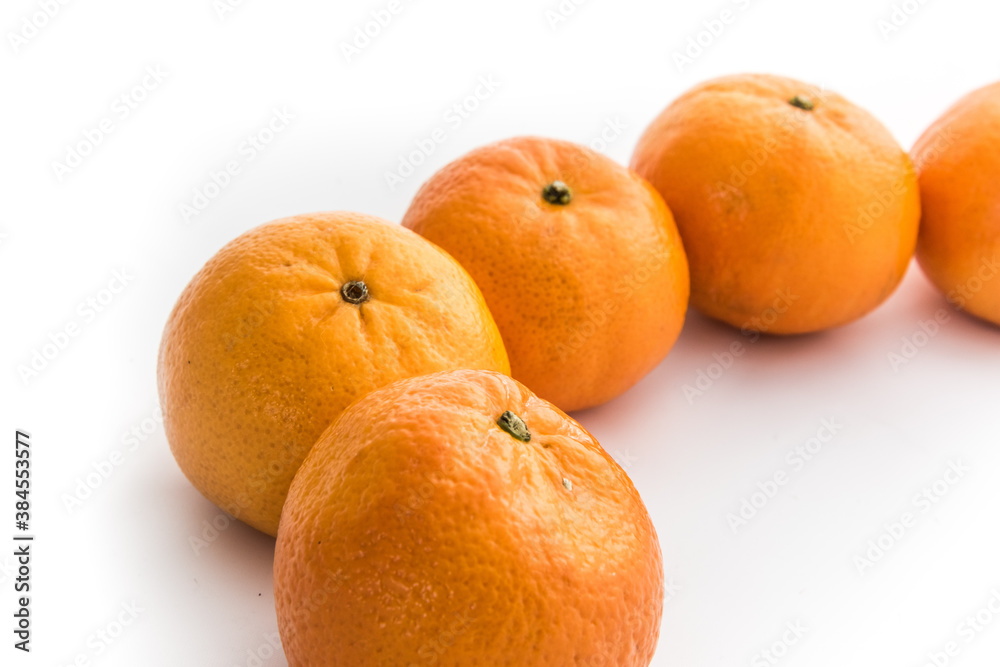 Ripe mandarines isolated on a white background Ripe mandarines isolated on a white background