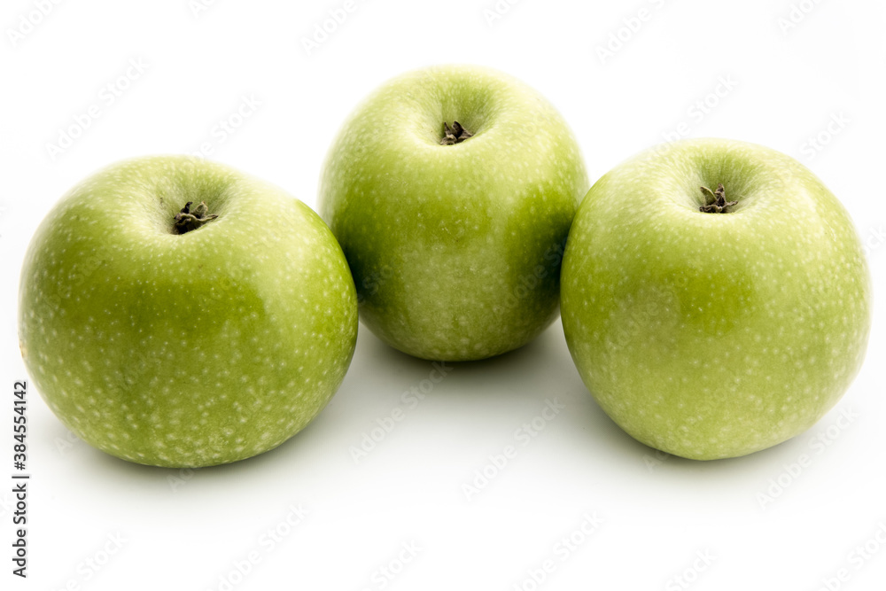 Green apples isolated on white background Green apples isolated on white background