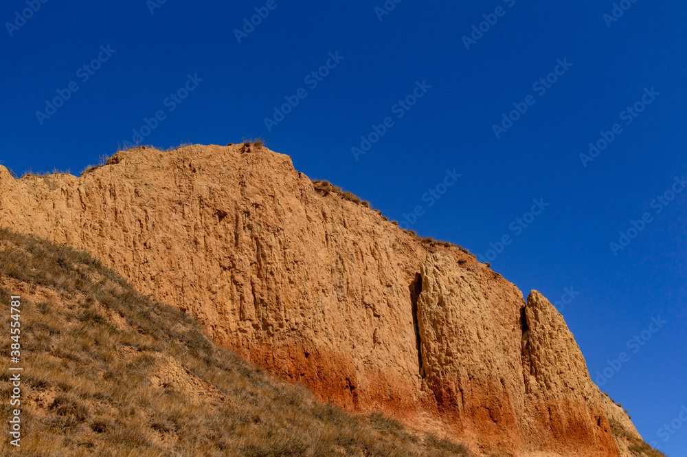 Sandy mountains by the sea.