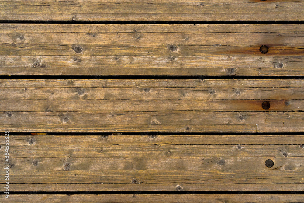 Horizontal wooden boards. Grunge texture background