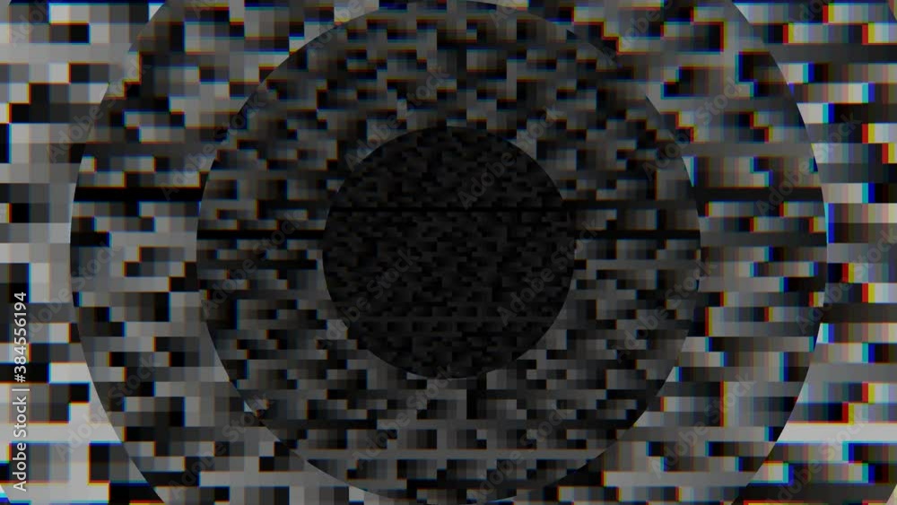 Circles of Offset Horizontal Noise Television Tv Test Card Static Concept Mask