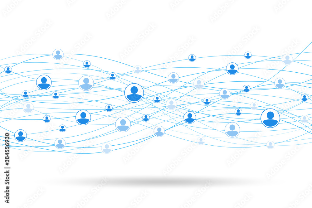 Social network concept with people connecting