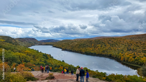 Peak Fall Colors from Lake of the Clouds in Porcupine Mountain State Park - October 3, 2020