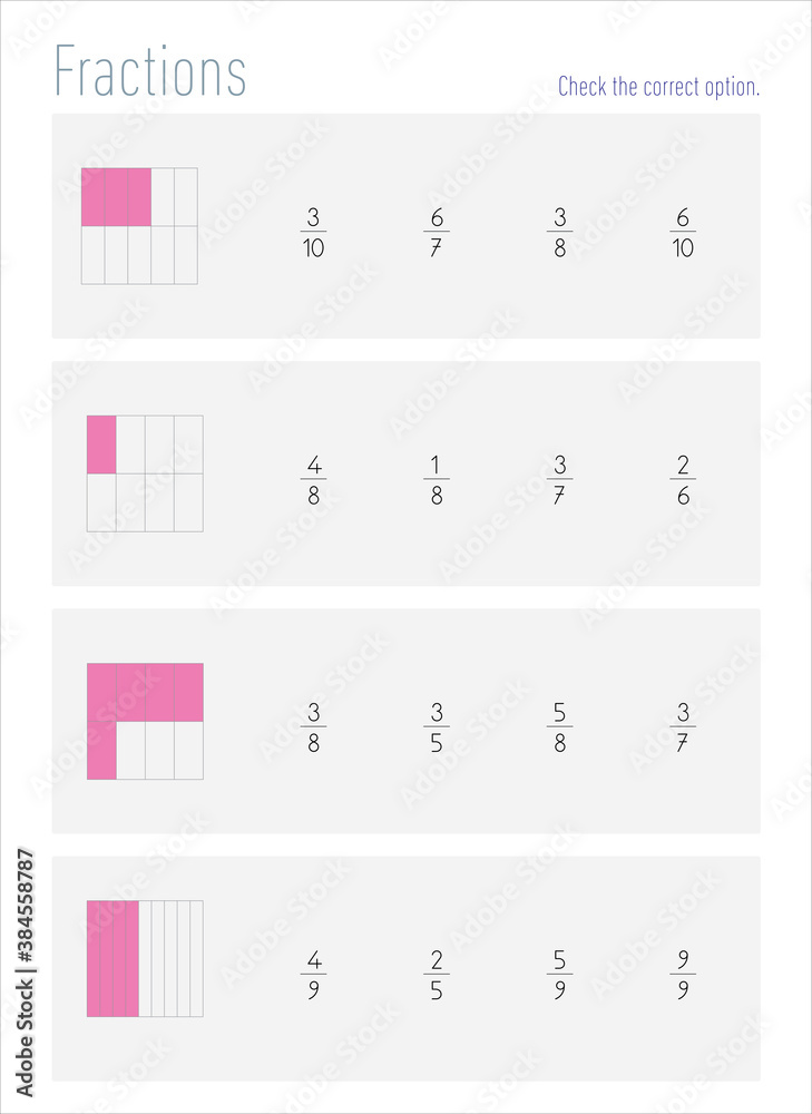 circle the correct fraction, Mathematics, math worksheet for kids, fraction for education. Fraction mathematics Fraction Calculator Simplifying Fractions on white background vector illustration. circle the correct fraction, Mathematics, math worksheet for kids, fraction for education. Fraction mathematics Fraction Calculator Simplifying Fractions on white background vector illustration.