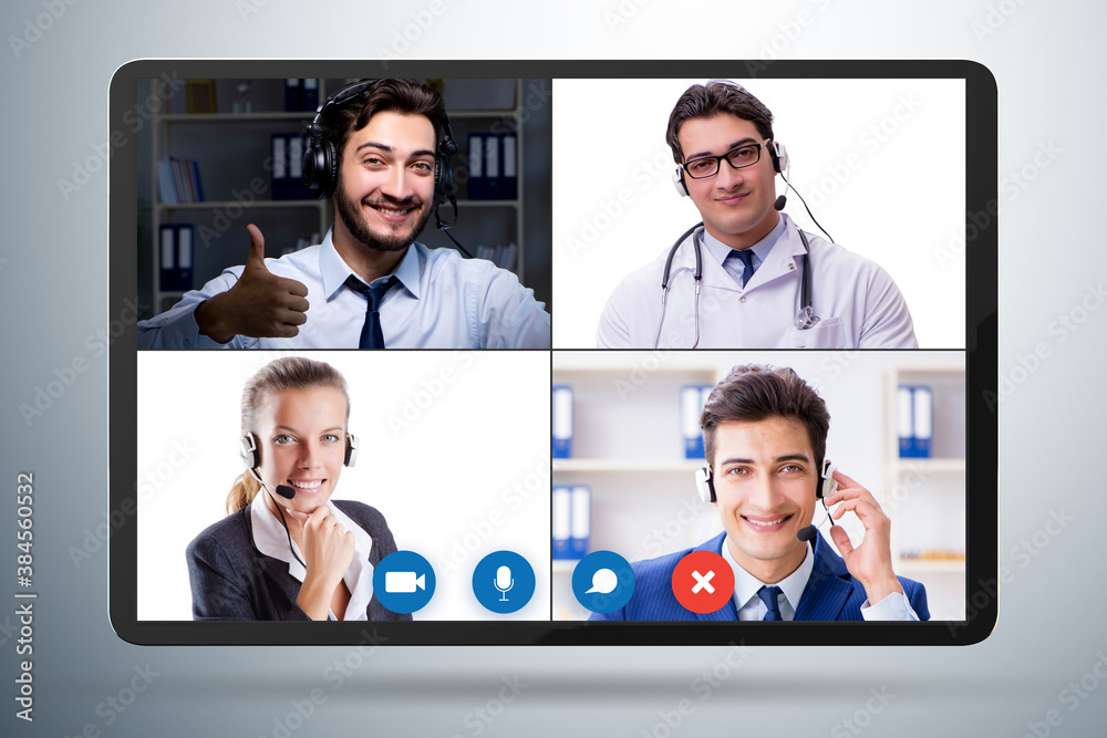 Concept of virtual collaboration through videoconferencing Concept of virtual collaboration through videoconferencing
