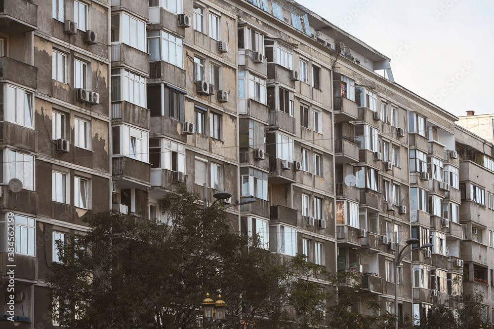 Apartment buildings in Bucharest, Romania