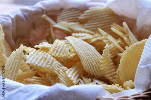 bowl of rippled chips