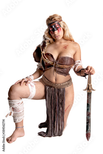 Obraz na płótnie Woman gladiator or ancient warrior w salonie