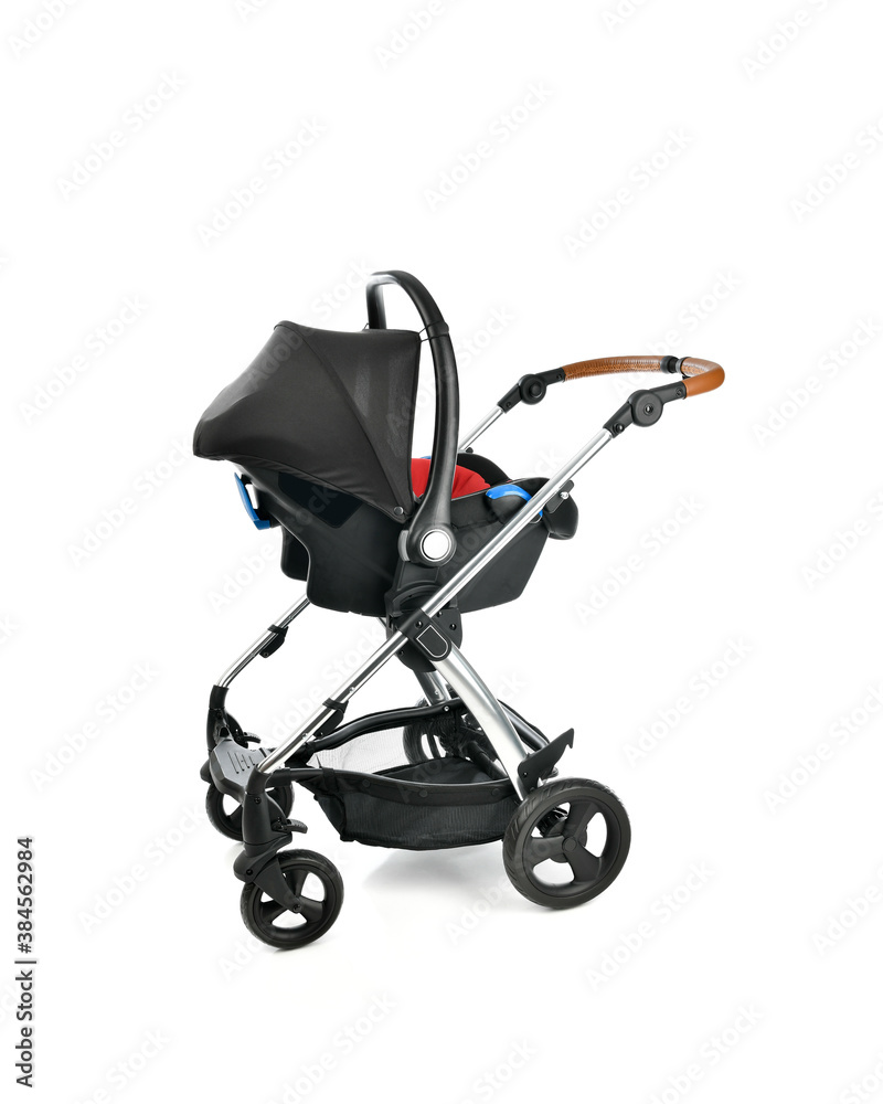 Newborn baby carrier facing to parents isolated on white background Newborn baby carrier facing to parents isolated on white background