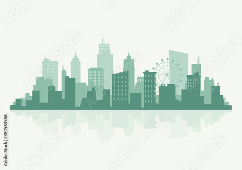 Silhouette skyline illustration