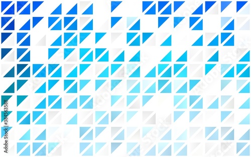 Light BLUE vector seamless template with crystals, triangles.