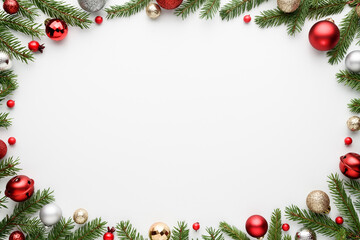 White christmas background with oval frame