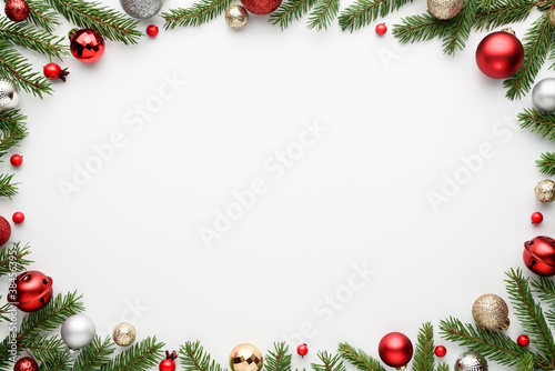 White christmas background with oval frame