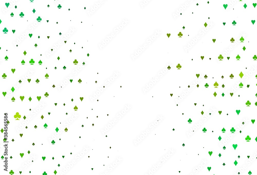 Light Green, Yellow vector template with poker symbols. Light Green, Yellow vector template with poker symbols.