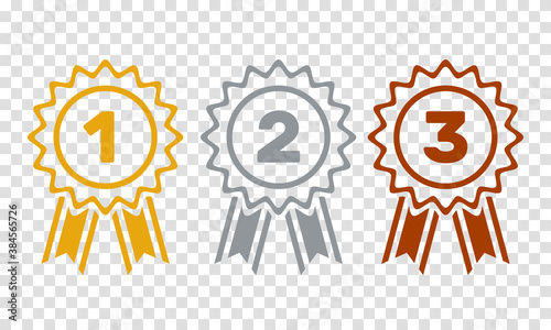 1st 2nd 3rd place awards, flat outline vector set photo