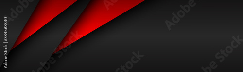 Black and red modern material header. Overlayed sheets of paper banner. Corporate template for your business. Vector abstract background