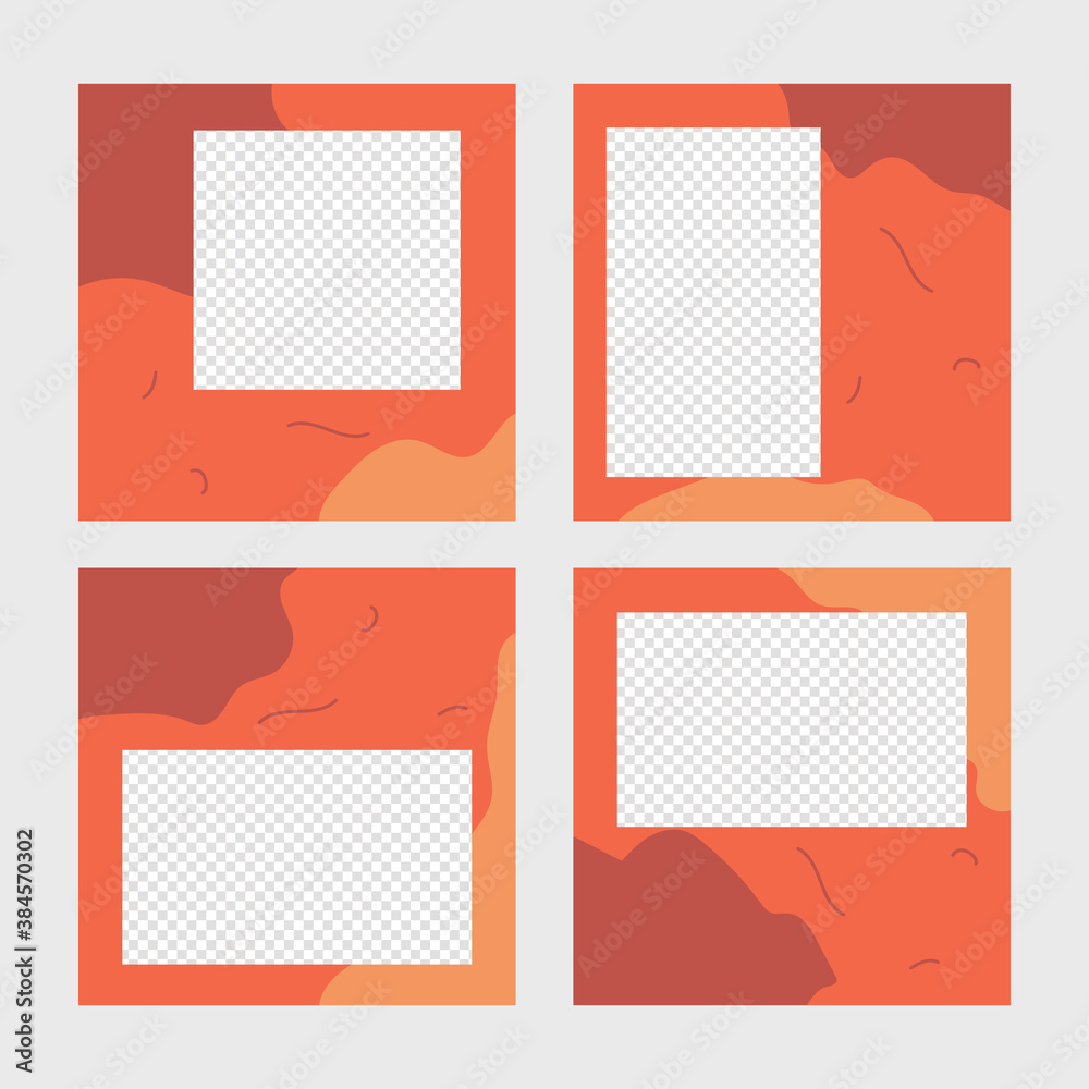 Social media photo post vector design simply and abstract orange color Social media photo post vector design simply and abstract orange color