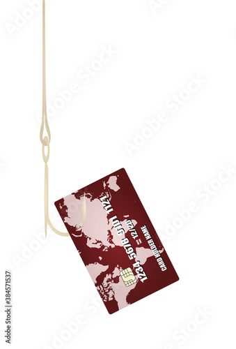 Fishing. Stealing credit card id concept. vector