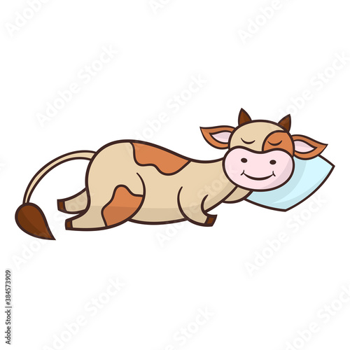 Vector funny sleeping cow