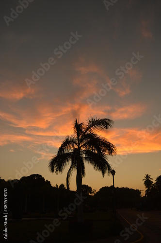 Sunset over the Nicaraguan lakes outside of Léon in Central America