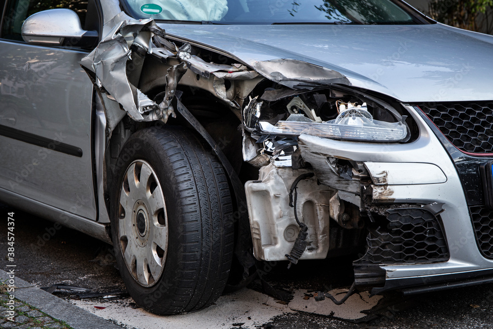 Car with total damage after an accident Car with total damage after an accident