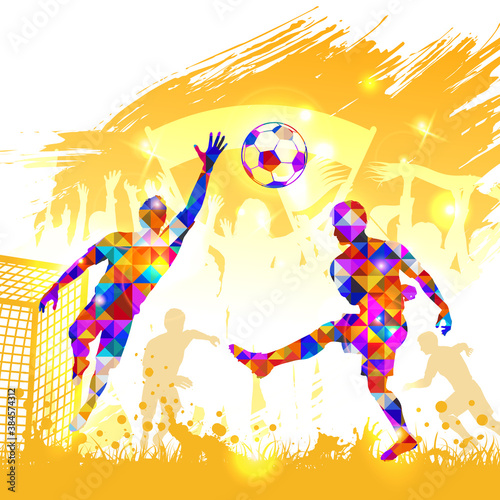 Obraz na plátne Poster Soccer Player Victory Blow