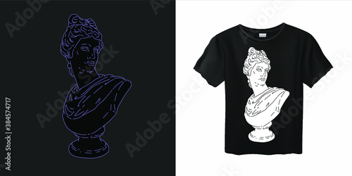 Vector illustration of the classical marble statue.