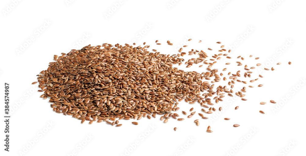 Fototapeta premium Dry Raw Unpeeled Rice Grains Isolated on White Background