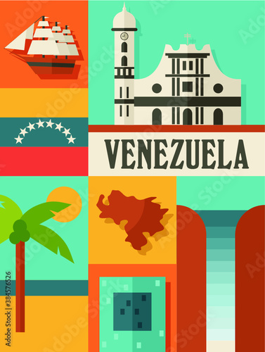 venezuela illustrations vector icons flat