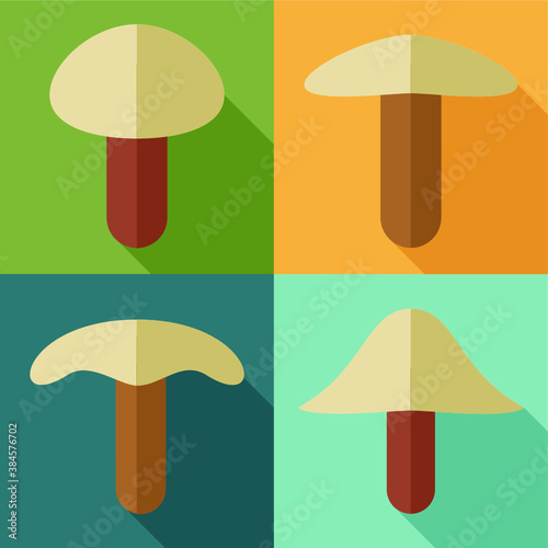 set of mushrooms icon illustration